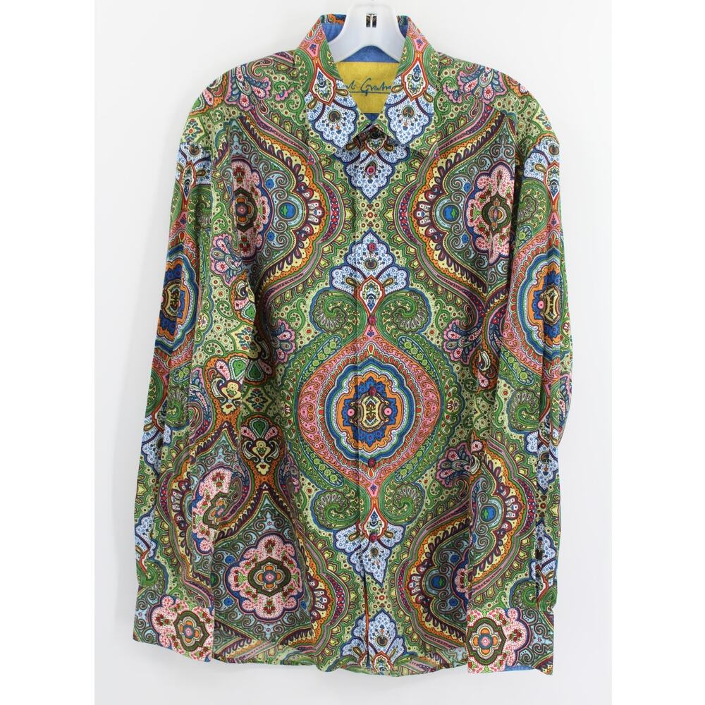 Mens Robert Graham multicolor paisley long-sleeve button-up shirt Large